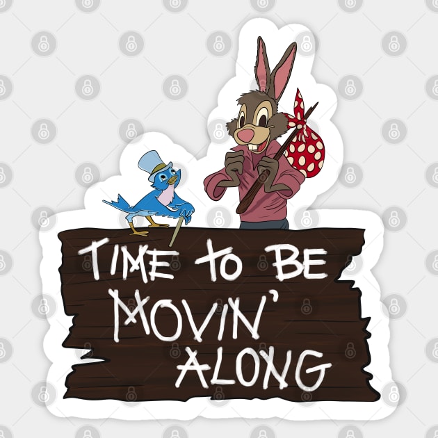 Splash Mountain Brer Rabbit shirt Sticker by Polynesian Vibes